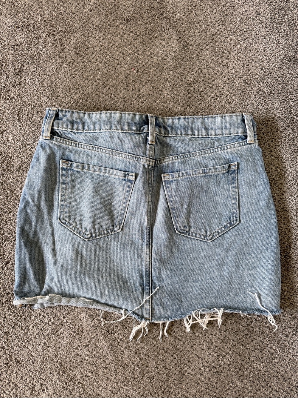 Old Navy Light Blue Denim Mini Skirt with Frayed Hem